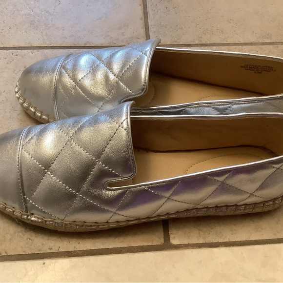 Brand new never worn silver padded espadrilles 8.5m - Picture 1 of 5